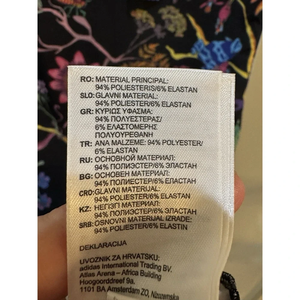 Adidas Originals "Poisonous Garden" floral print tank dress Size Medium Bodycon - Picture 8 of 13